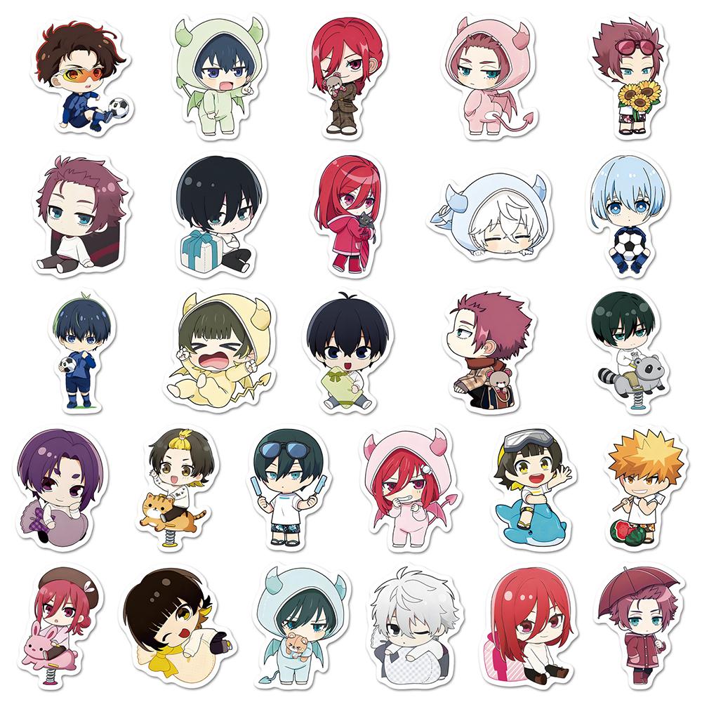 10/30/50pcs Cute Cartoon Football Anime Blue Lock Stickers Manga Decals DIY Laptop Motorcycle Phone Waterproof Sticker Kids Toys