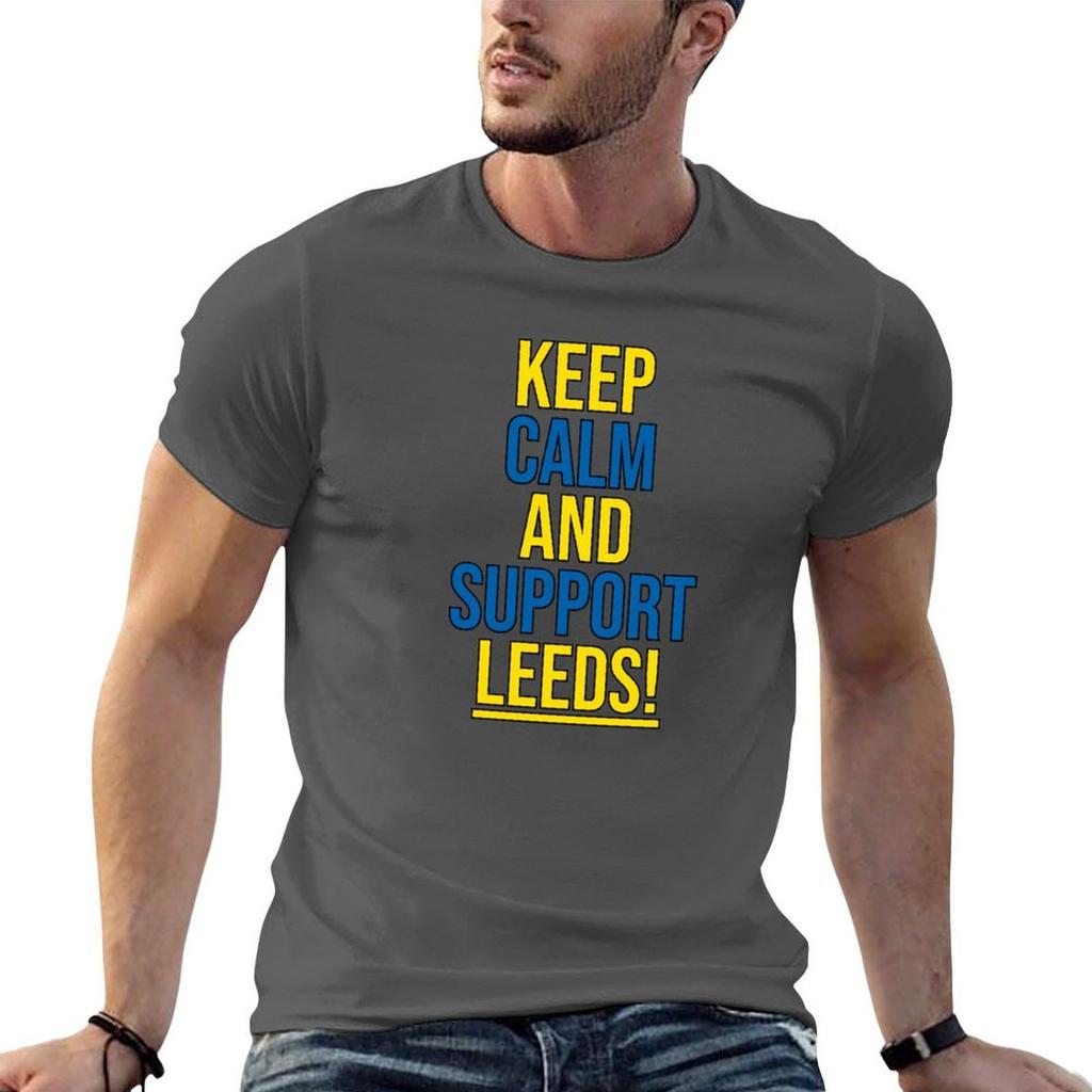 Keep Calm And Support Leeds Tshirt Basic Lightweight Short Sleeve Tee