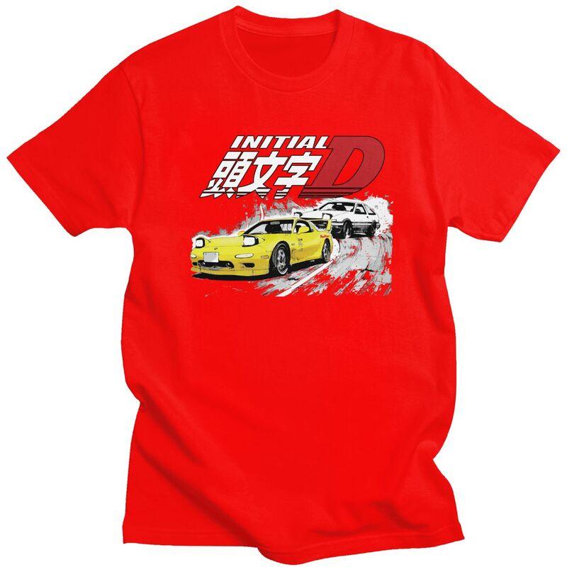 Custom Classic Anime Initial D Drift Racing T Shirt Men Tshirt Casual Tee Pure Cotton Slim Fit Tshirts Gift