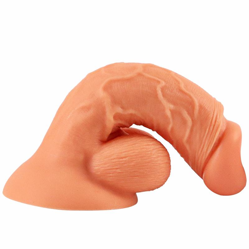 Large Sucker Female Double-layer Liquid Simulation Silicone Penis Private Parts Lifelike Fake Penis Rear Court Supplies