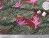 Soimoi Japan Crepe Satin Stoff Blomster & Blader Tropisk Stoff Prints etter meter 42 tommer