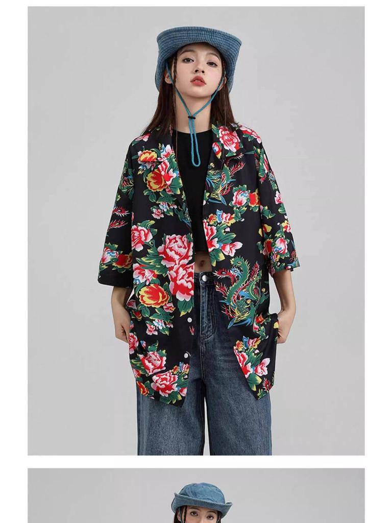 Women's Retro Floral Chinese Trend Long Sleeve Shirt - Spring/Autumn Fashion Versatile Top