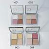 Four-Color Highlight & Contour Palette - Matte, Brightening, Glitter Finish for Eyes and Nose