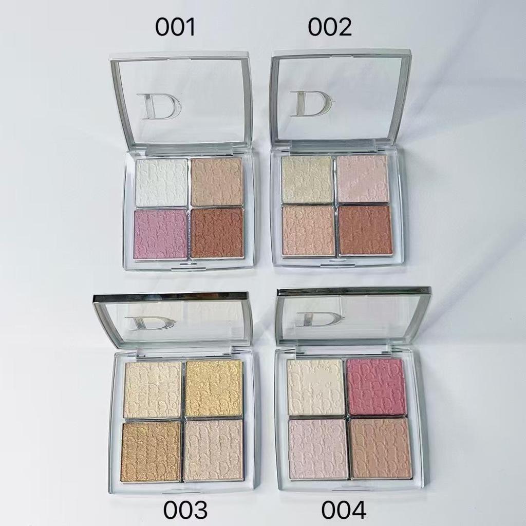 Four-Color Highlight & Contour Palette - Matte, Brightening, Glitter Finish for Eyes and Nose