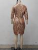 2025 Summer Sexy Women's Sequined Lace-up V-Neck Dress with Three-Quarter Sleeves