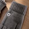 Thickened Plush Touch Screen Gloves Cold Proof Driving Gloves Fashion Knitted Gloves  Men