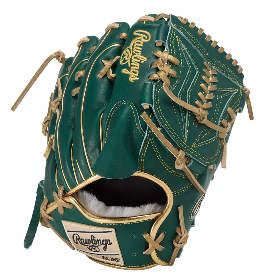 Rawlings PRO EXCEL Wizard COLORS Baseball Dark Throw HOH® #02 Glove, Softball, Pitcher's, Green, 11.75 inches, Left-Handed