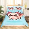 Cartoon Axolotl Duvet Cover Set KingQueen Size Kids Girls Boys Cute Rainbow Sea Wildlife Animal Reptile Polyester Bedding Set