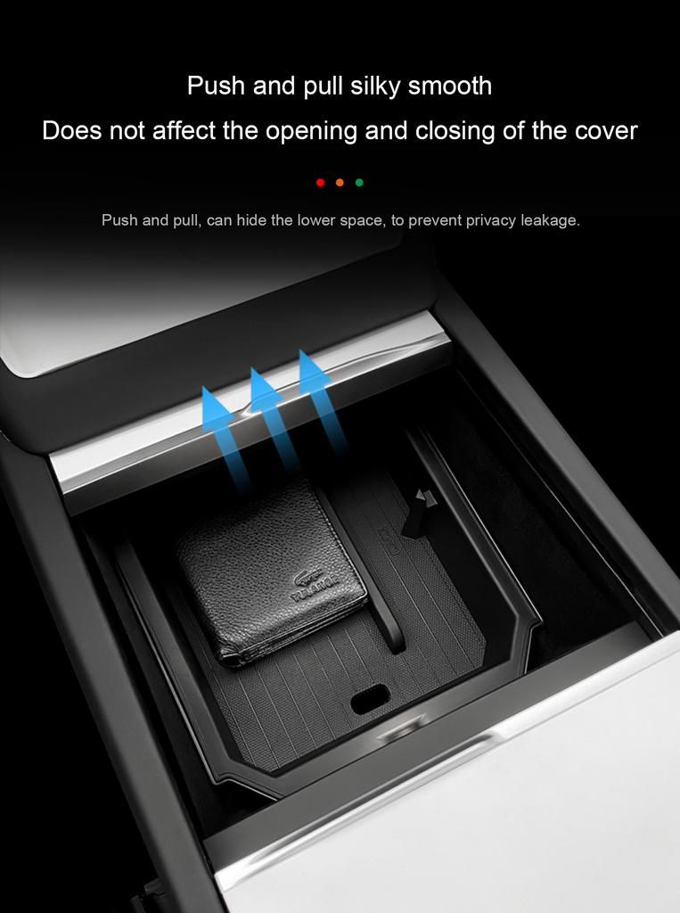 For Tesla Model Y Juniper 2025 Center Console Storage Box Armrest Box Double-layer Storage Organizer Case Tray Cup Holder Box