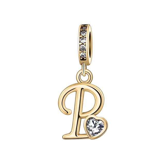 New Metal Rose Gold Light Two Tone 26 Letter English Pendant Charm Fit Ideal for Bracelets Necklaces Make your own Accessory Accessories Elegant