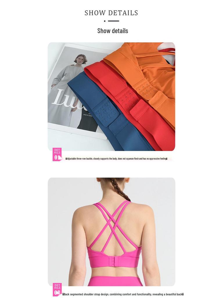 Women's Seamless Cross Back Sports Bra - Shockproof Yoga & Fitness
