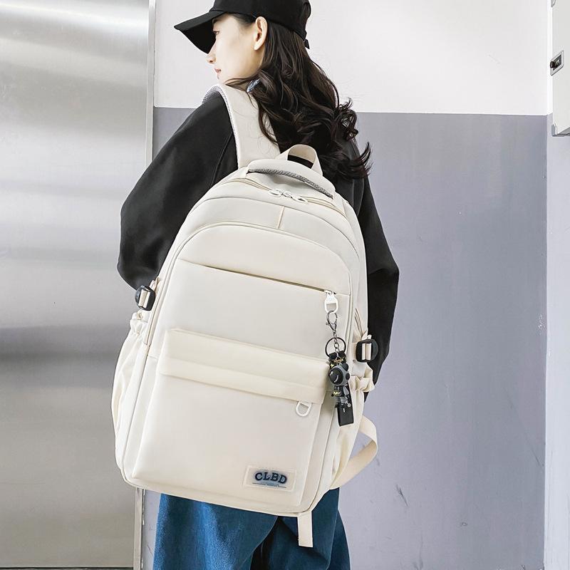 Новый рюкзак для старшеклассника, простой школьный рюкзак для ученика средней школы, большой вместимости, повседневный рюкзак белый