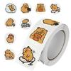 500pcs/roll Cute Cartoon Capybara Stickers Waterproof Vinyl Decals Animal Reward Stickers for Books Boxes Packaging Phone Case