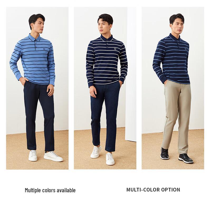 Goldlion Men's Wool Blend Thermal Long Sleeve Polo