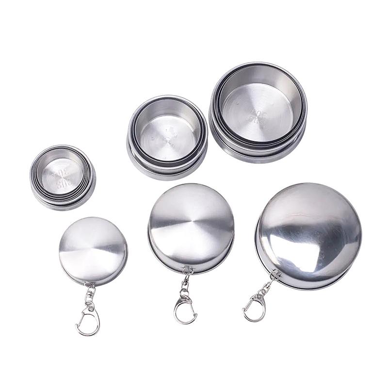 1Pieces Stainless Steel Folding Cup Portable Water Drinking Cup Retractable Telescopic Collapsible Cups Outdoor Travel Tableware