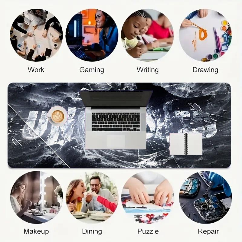 Black Hole Xl Gaming Mouse Pad Nonslip Rubber Base Stitched Edge Waterproof Desk Mat For Pc Laptop Gamer Office Computer Accessories C929495