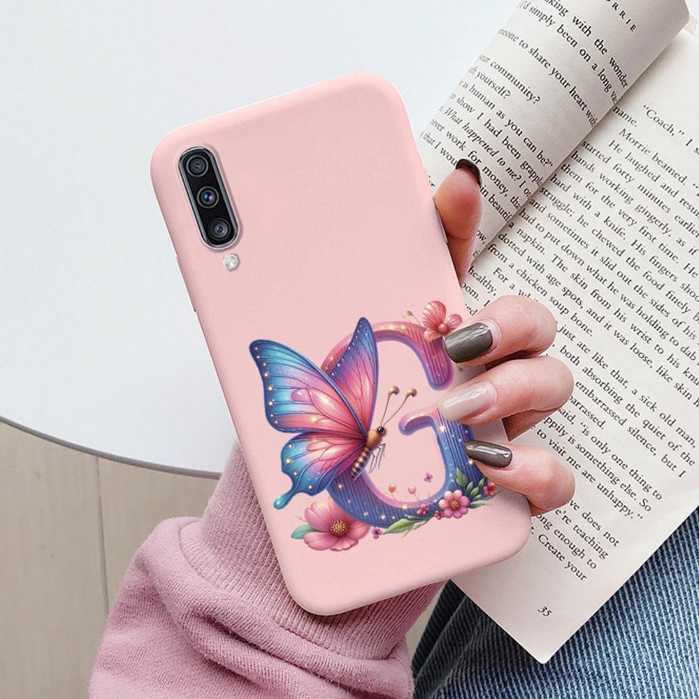 Colorful Letter Love Flower Butterfly Phone Case For Samsung Galaxy A50 A50S A06 A10 A11 A07 Girls Shell Shockproof Bumper Cover