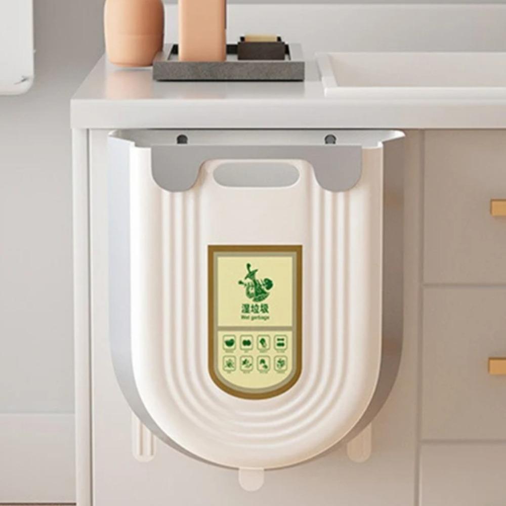 Hanging Kitchen Trash Can Foldable Small Trash Can Multifunctional Garbage Basket Suitable For Cabinets No Smell Kitchen Bins