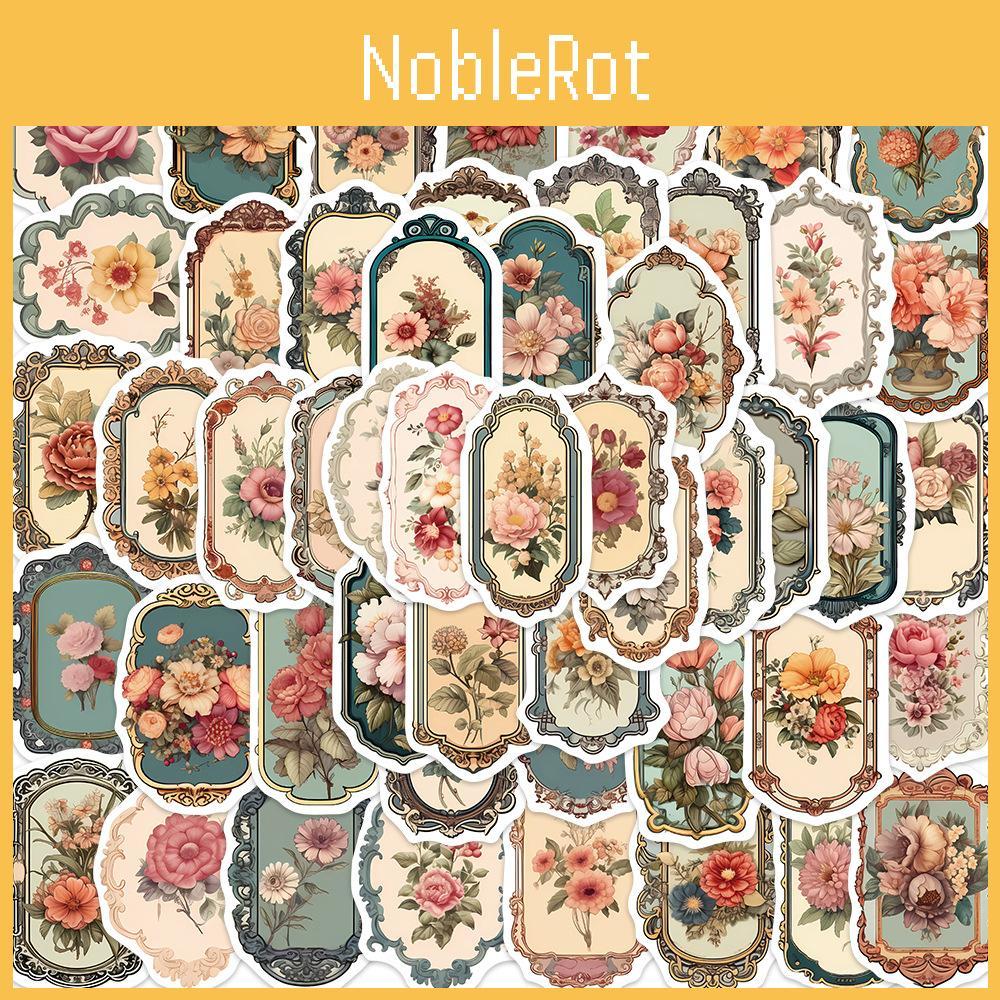 Personalized Vintage Flower Mirror Decals Set Of 50 Waterproof Stickers For Diy On Guitars Notebooks And Suitcases Cute Style