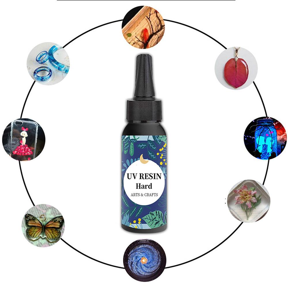 Transparent UV Glue Epoxy Resin Glue Hard Type Glue Craft Decoration Tool for DIY Resin Art  200g