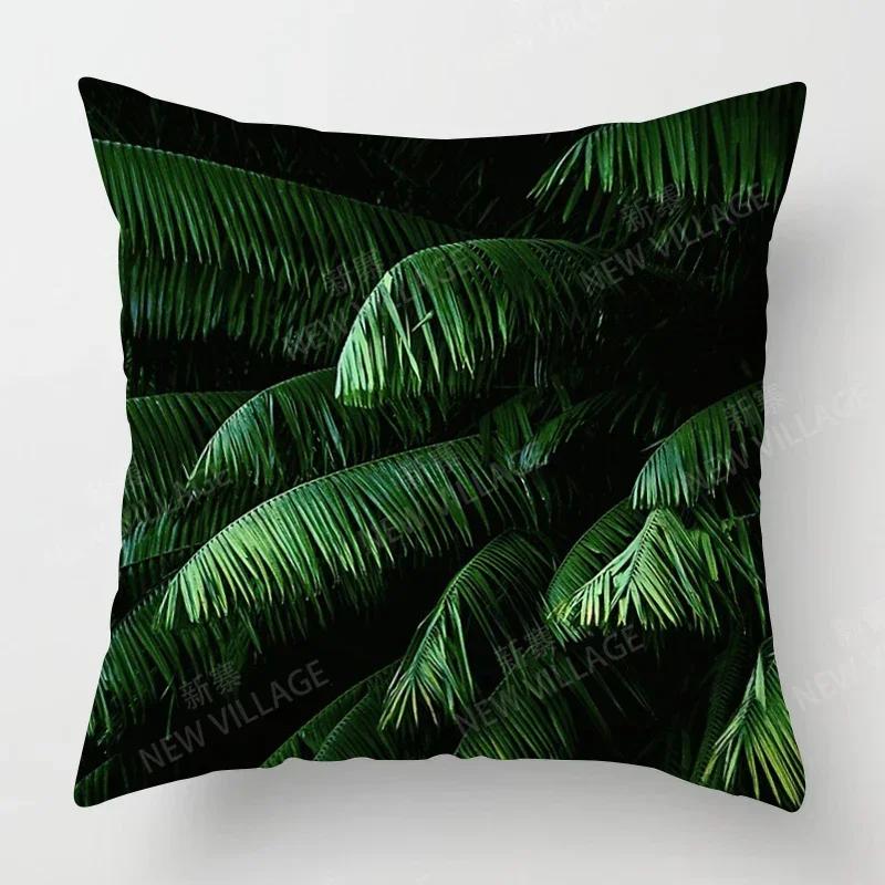 

Скандинавский Осенний Домашний Декор Осенняя Наволочка Подушка для Дивана Современный Лист Растение Зеленый 66x66cm