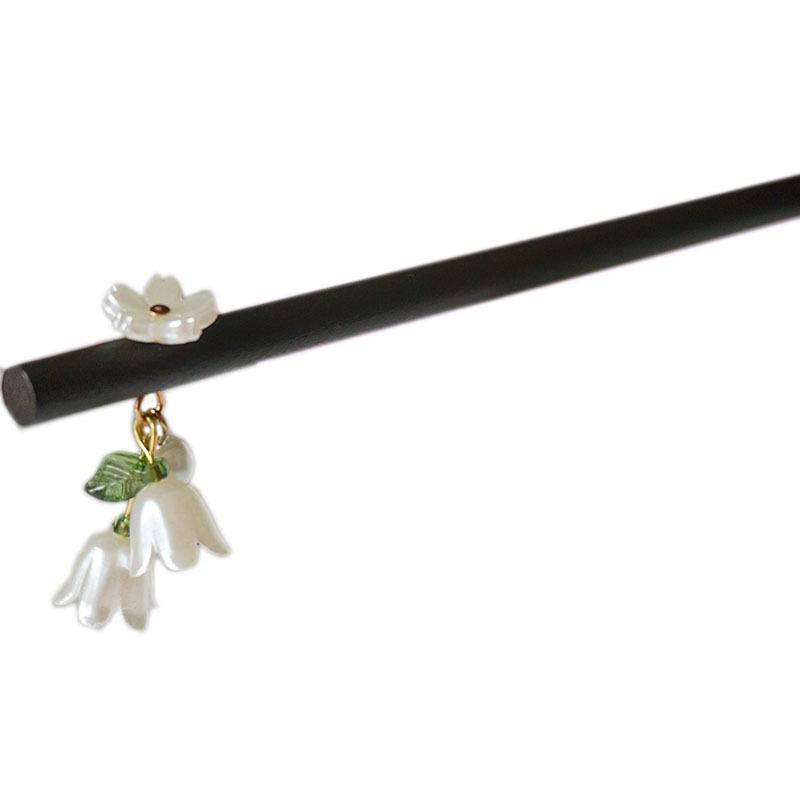 Vintage Mori-style Lily of the Valley White Hairpin