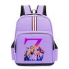 College Style Trend 26 Letter Printing Anime Cartoon Large Capacity Burden Reduction Backpack Casual Student School Bag