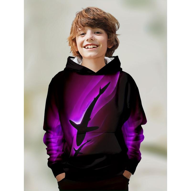 Kids Clothes Boys Hoodies Long Sleeve Creative 3D Fish Print Children Spring Fall Clothes Casual Stylish Outdoor Boys Clothing