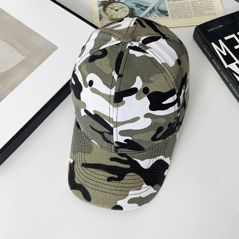 Spring and Autumn Camouflage Trendy Men's and Women's Hats, Outdoor Student Military Training Sunscreen Sunshade Caps, Fashion Sports Baseball Caps