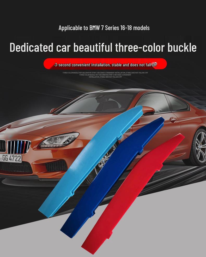 BMW Seria 7 (2016-2018) Benzi decorative tricolore pentru grilă, 6 cleme