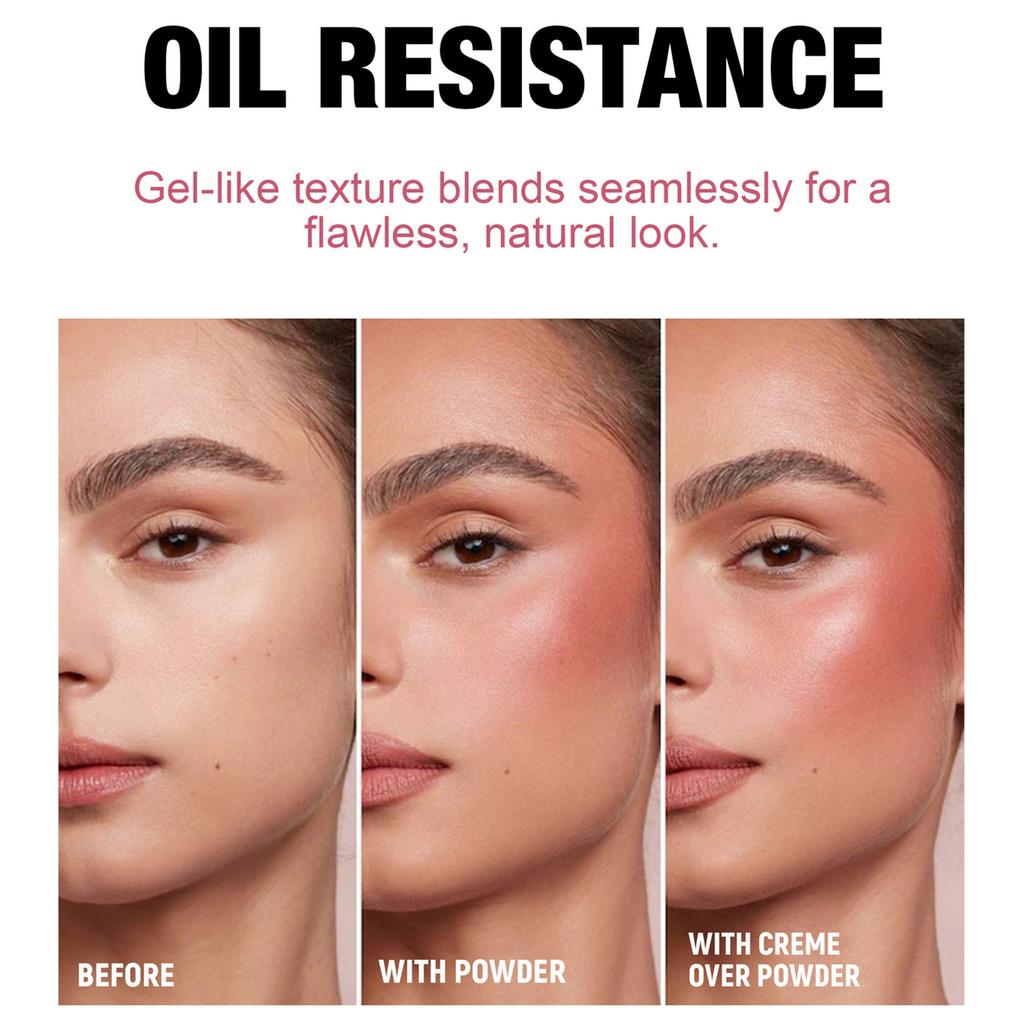HANDAIYAN 4pcs Tri-Color Blurring Blush Palette Set Matte Cream Blush Mud Natural Soft-Focus Long-Lasting Waterproof Face Makeup Cosmetics