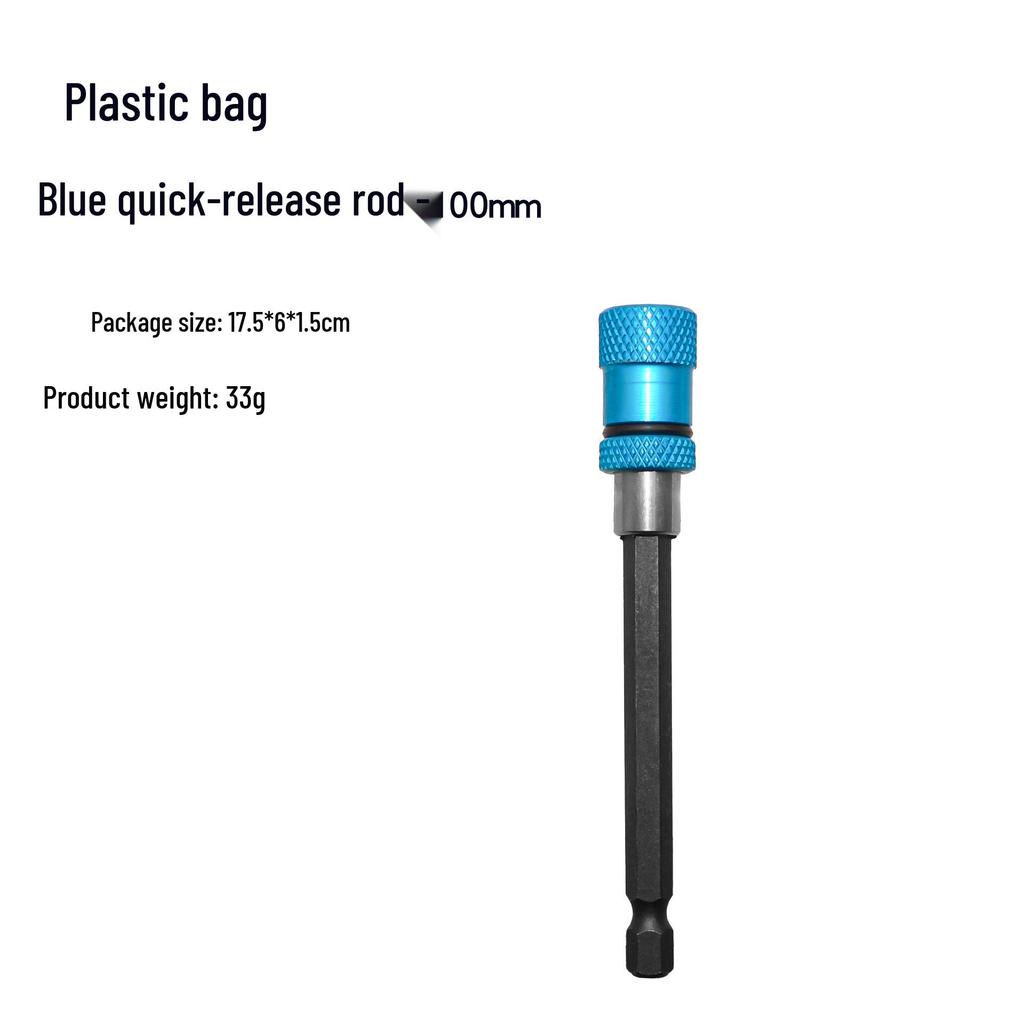 60mm Dark Blue Adjustable Stainless Steel Screwdriver Bit Extension with 1/4 Hex Shank & Quick Release Magnet