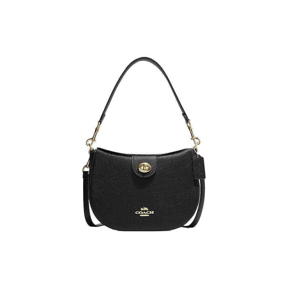 New COACH Hobo Cow Leather Crescent Saddle Bag Shoulder Bag Women's Black CH196-IMBLK