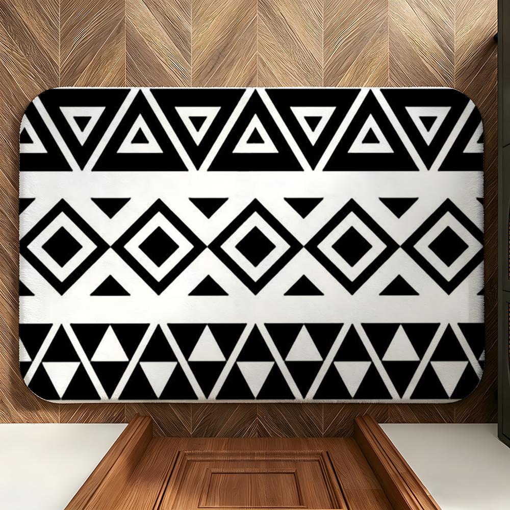 African style fabric print Floor Mat Soft Flannel Floor Mat  Suitable for Entryways, Living Rooms, Bedrooms, and Bathrooms
