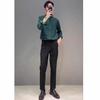 2025 Men's Slim Fit Non-Iron Long-Sleeve Business Shirt - Light, Mature Korean Style for Spring and Autumn
