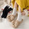 Women Socks Winter Fleece Fuzzy Socks Female Autumn Happy Funny Middle Thick Tube Warm Home Black White Floor Soft Sleep Sock