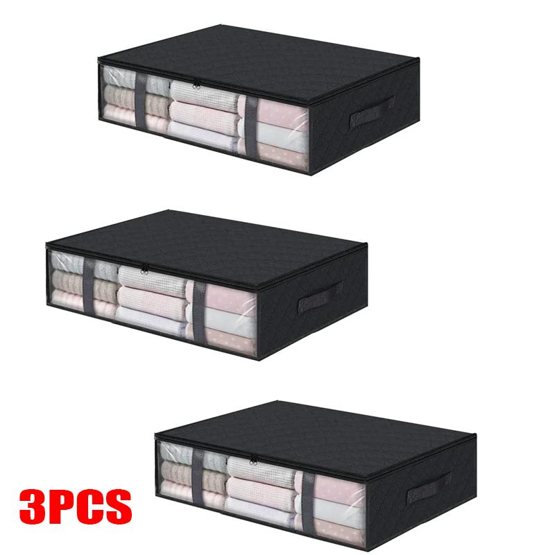 Aufbewahrungstasche unter dem Bett für tragbare faltbare Bettdecken-Taschen Kleiderschrank Kleider Organizer Aufbewahrungsbox Staubdichter Organizer Große Kapazität