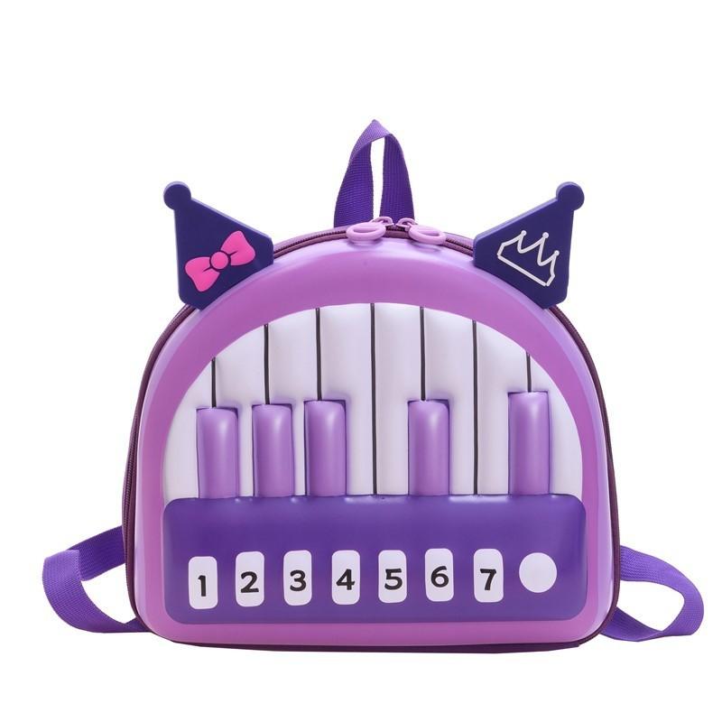 Childrens Cartoon Pvc Hard Shell Backpack With Airflow Straps For School Travel Purple