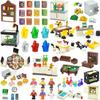 City Furniture Building Block Figures Parts Food House Book Chair Sofa Kitchen Tv Accessories Set Diy Kid Toy Bed Computer Brick