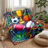 Sports Equipment Pattern Theme Blanket Lightweight Warm Flannel Blanket Decorative Throw Blanket for Home Decoration