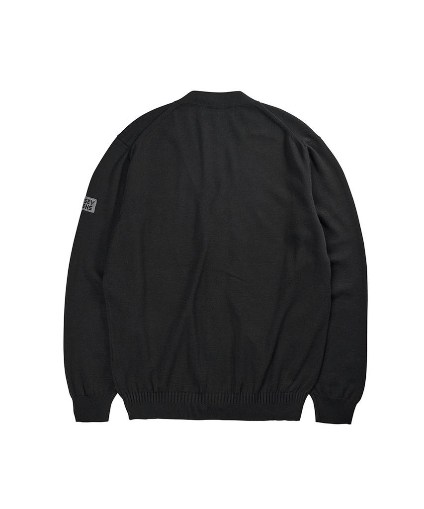 Guernsey Woollens Cotton V-Neck Cardigan - Black
