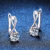Fashion 1-2 Carat Real Moissanite 925 Silver Four Claw Drop Earrings for Women Wedding Birthday Jewelry