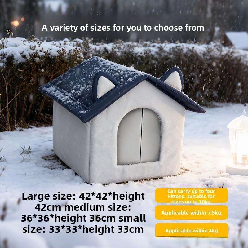 

Indoor Outdoor Winter Cat House ColdProof Windproof Rainproof Winter Warm Shelter Four Seasons Dog House Homeless Cat House Small