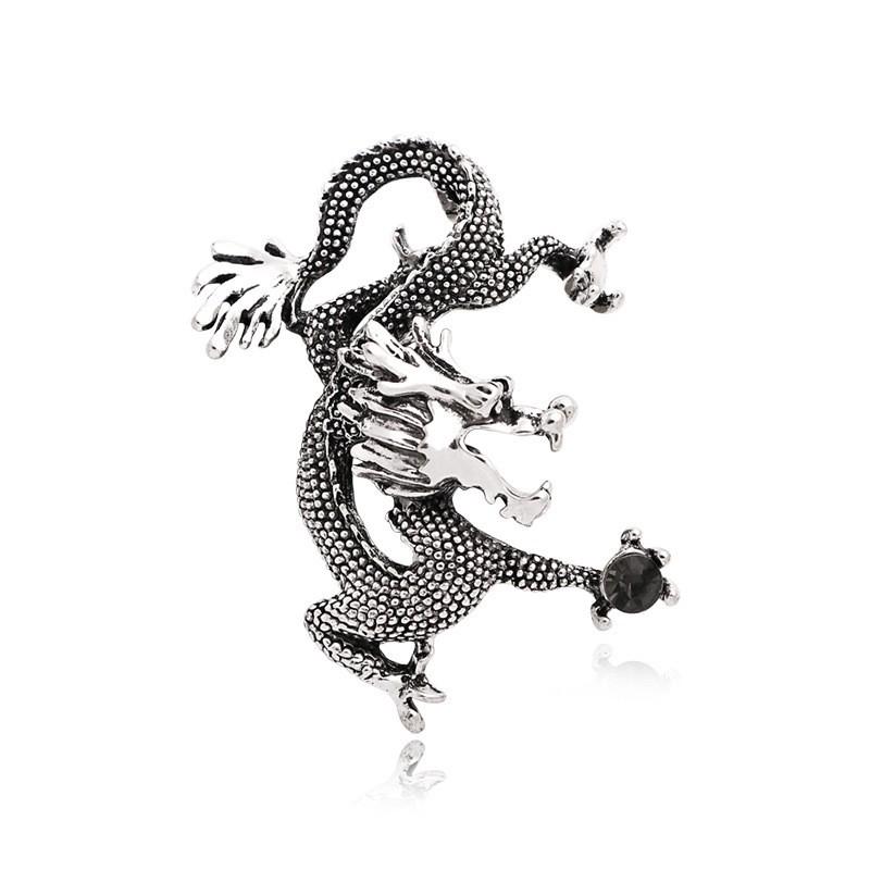 Retro Drip Oil Cartoon Dragon Brooch - Men's Suit Pin Accessory