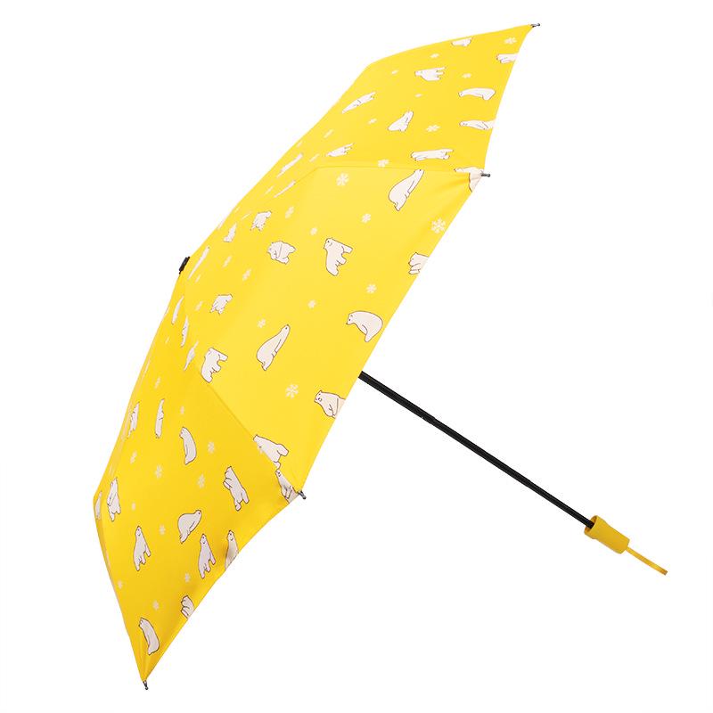 Cartoon Print Dual-Use Folding Sunshade Umbrella - UV Protection and Rainy Day Use