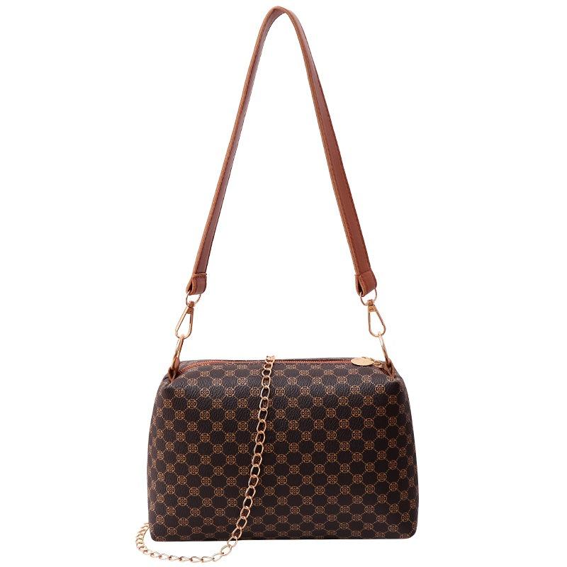 Retro Fashion Printed Shoulder Women's Bag Bag Versatile Double Shoulder Strap Light Luxury Tote Bag