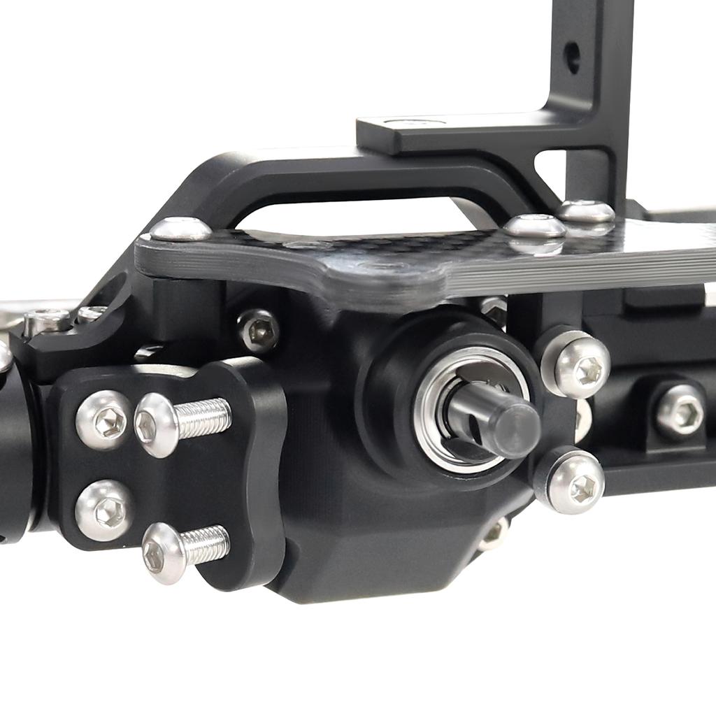 LCG Heavy Aluminum Front Rear Portal Axle Set+Brass Knuckles 50° 4WS for 1/10 RC Crawler Axial Capra 1.9 Chassis