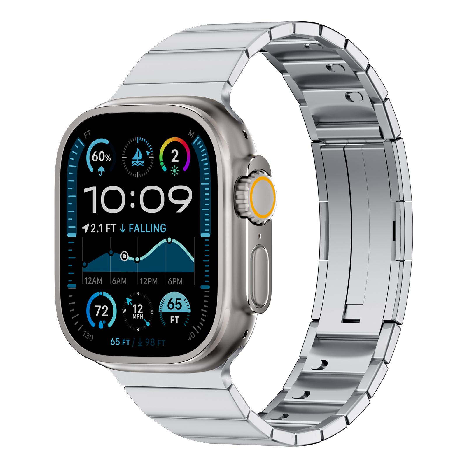 

Stainless Steel For Apple Watch Ultra 2 Band 49mm 46mm 42mm 45mm 41mm 38mm Bracelet iwatch Series 10 9 8 7 6 SE straps 44mm 40mm S10 46-42 44 45 49mm серебряный