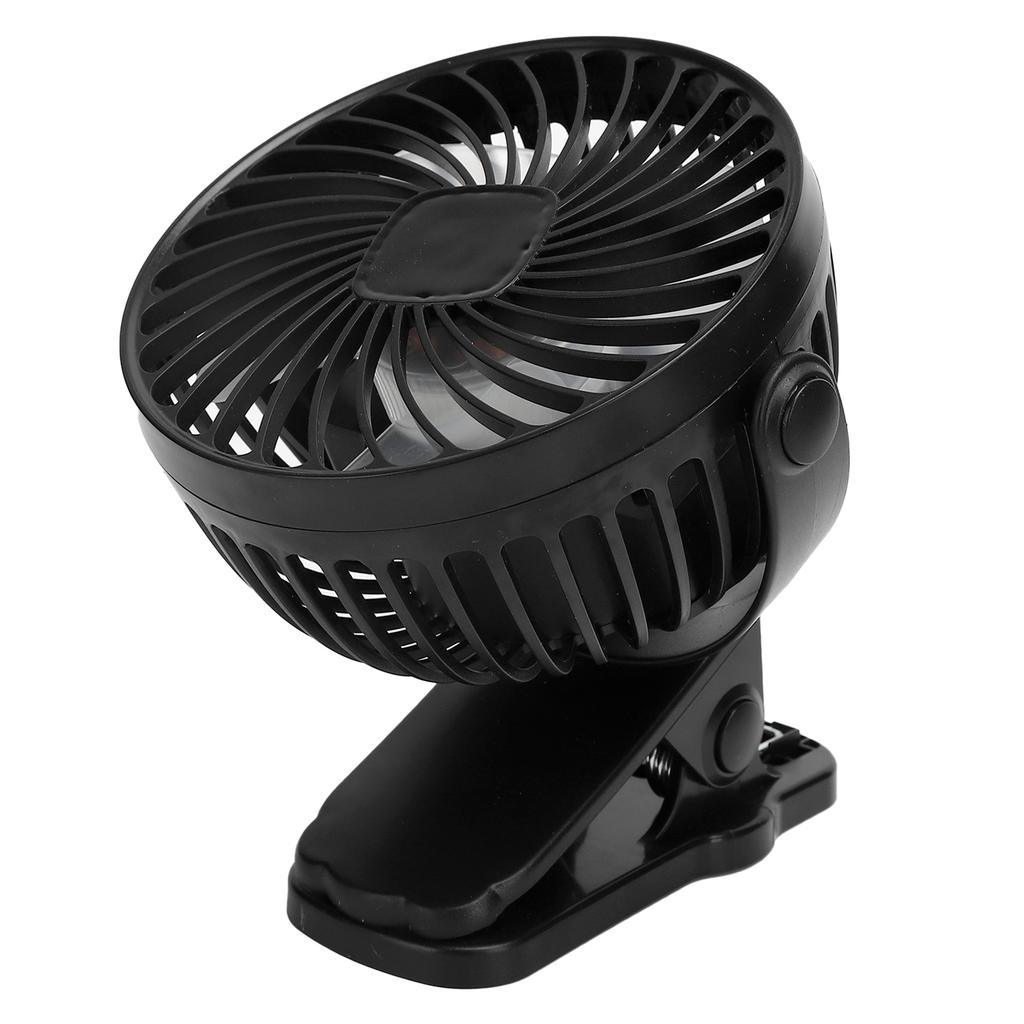 W‑06 Mini Wentylator USB Przenośny Biurkowy Akumulatorowy Niski Poziom Hałasu Ręczny Elektryczny Wentylator z Klipsem Czarny