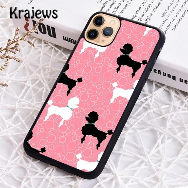 Krajews Cartoon Poodles Pattern Soft Phone Case Cover For iPhone 17 Air 16 15 14 Plus 11 12 13 Pro Max Coque Fundas